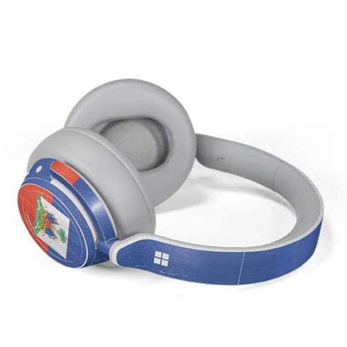 Haiti Flag Distressed Surface Headphones Skin